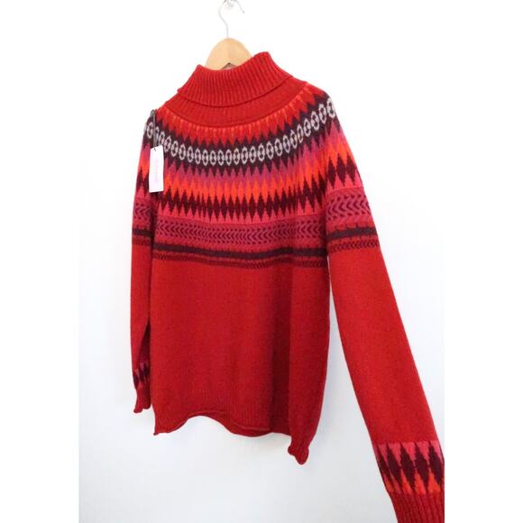 ERIBE SCOTLAND Cairngorm Fair Isle Merino Wool Turtleneck Sweater L XL NWT $350 - Picture 4 of 12
